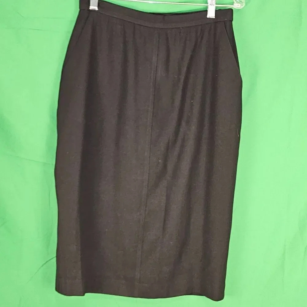 Escada Womens Black Wool Skirt 28
